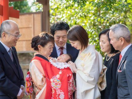 まんまるフォトの一生残る大切なお宮参り☆ご家族みなさまの温かい笑顔のお写真を心を込めて撮影◎の写真