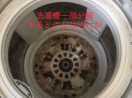 ハウスメンテ北陸の洗濯機の分解洗浄クリーニングの写真