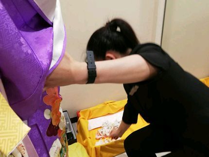 プロレスラー死神の店 レッスル工房のヘアメイク 着付け女性専門スタッフが 承ります変わり帯等も 出来ますよの写真