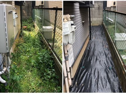 弥栄苑の雑草を処理する時間を大幅に短縮し長期間、景観の綺麗な状態を維持する事が可能です。の写真