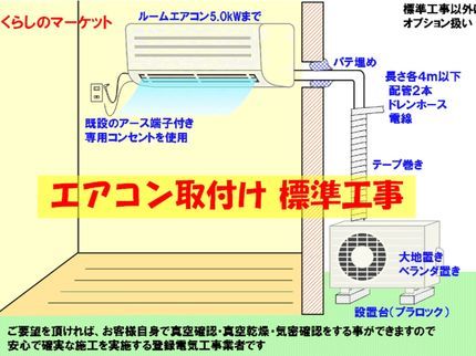 エアコン工事、電気の便利屋の【エリア外・時間外は相談可】エアコン取付/移設/回収 電気工事全般何でもご相談の写真
