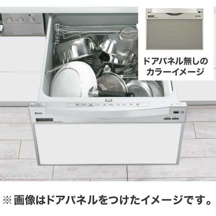 リンナイ / スライドオープン / ワイド / 天板奥行63cm以上 / ドアパネル付き / 幅60cm シルバー / RSW-601C-SVの画像
