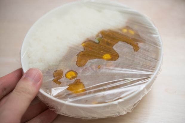 ラップしてあるカレー