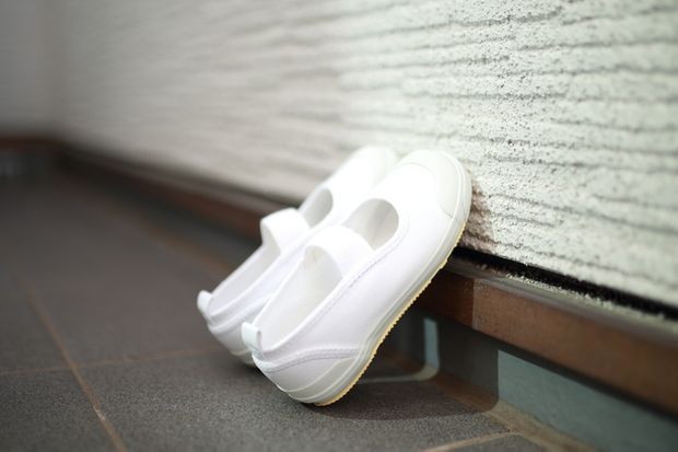 上履きを立てかけている