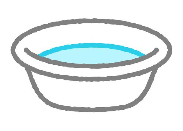 水をはった洗濯桶