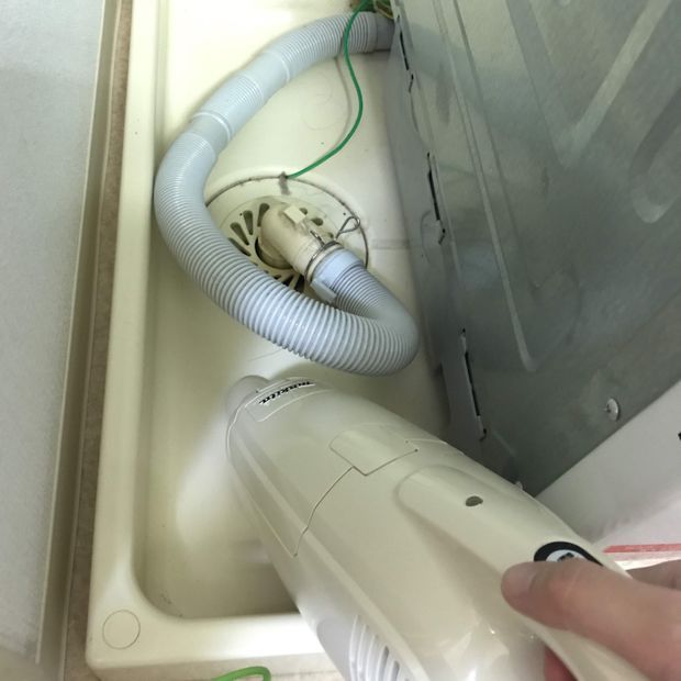 掃除機で髪の毛やホコリを吸う