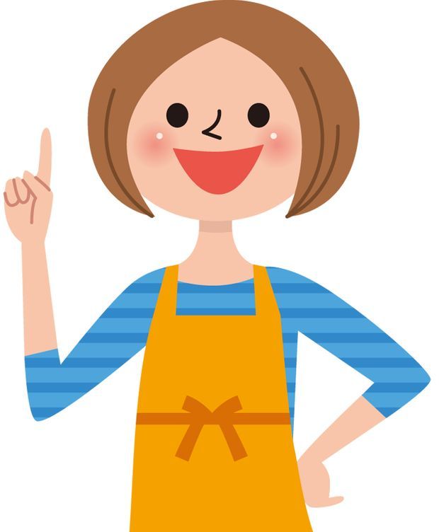 エプロンをつけた女性