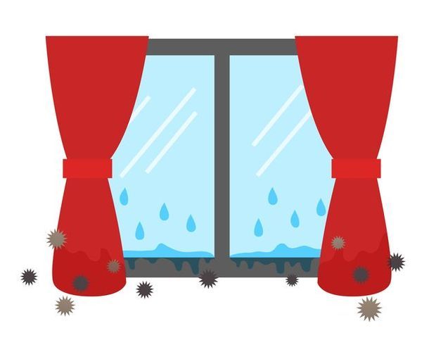 結露した窓のイラスト