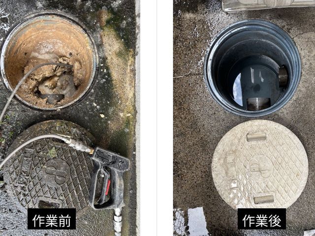 【水道局指定工事店】エンジン式強力高圧洗浄にて見えない所の配管汚れ綺麗にします!