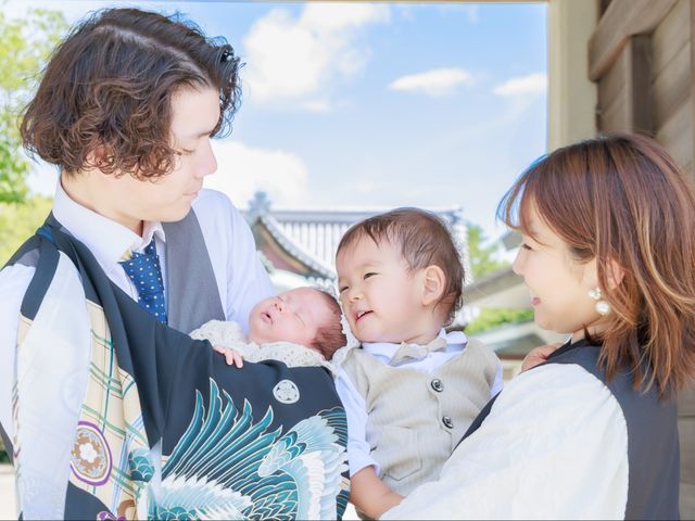 夫婦で撮影!お宮参り