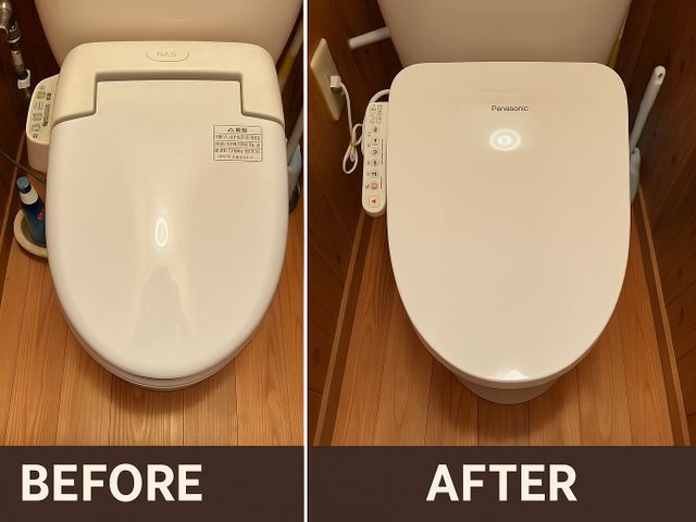 ウォシュレット取り付け取り外し【非喫煙者】【水道局指定工事店】【損害保険加入済】