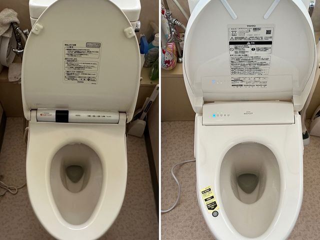 温水洗浄便座に交換