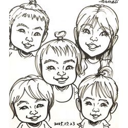 『出張似顔絵(モノクロタッチ)』のご紹介✨【画像あり】〜愛知の似顔絵屋さんがつむぐハッピーブログ〜の画像3