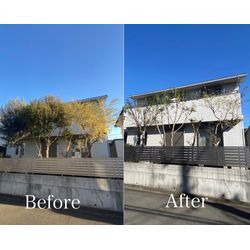 【東松山市】道路沿いの庭木剪定｜外観がスッキリした個人宅のお庭の画像1