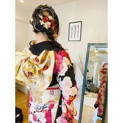 26/1/12 成人の集い　振袖　サイド編み下ろしの画像1