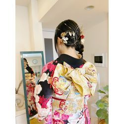 26/1/12 成人の集い　振袖　サイド編み下ろしの画像3