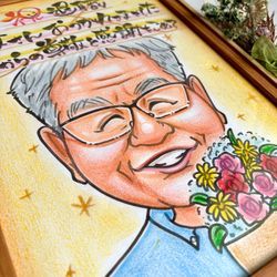 『退職祝い』のご紹介✨【画像あり】〜愛知の似顔絵屋さんがつむぐハッピーブログ〜の画像3