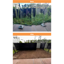 【府中市】売り出しマンション庭の除草作業　2025年9月4日の画像1