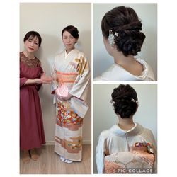 卒園式ママ着付＆前髪が長い方のヘアアレンジは横顔のラインが美しく流れるように上品でで女性らしい色気が漂うスタイルに✨作りの画像1