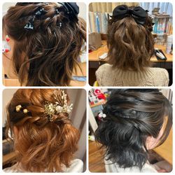ヘアセット例　ハーフアップ〜ミディアムの画像2
