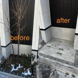 「【施工事例】使いづらい花壇を撤去して、自転車が置ける快適スペースにリフォームしました」の画像1