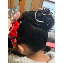 七五三　お団子にカールの画像3