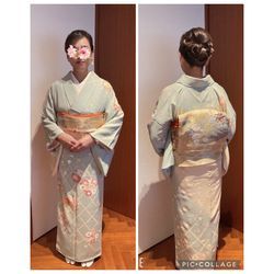 高校卒業式ママの訪問着＆ヘアは「ボリュームを上に、品よく」とのご希望　腰痛持ちのママ痛みなく快適で過ごせる着付でサポートの画像2