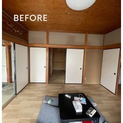 神奈川県川崎市　賃貸空室物件　リビング砂壁塗装の画像1