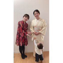 七五三ママ ショートボブさんでも“ゆるふわ＆しゃれ感”をと散りばめて、華やかなアップ風スタイルにお作りしました♡訪問着の画像1