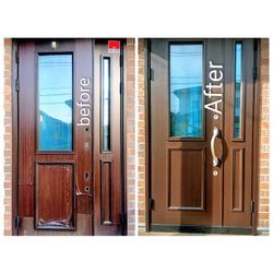 ダイノックシート玄関ドアリフォームの画像1