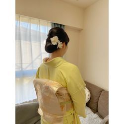 25/11/10 お宮参り　色無地　シニヨン　ロングヘアの画像1