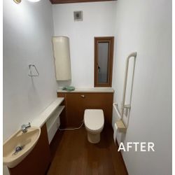 埼玉県　さいたま市　戸建て　トイレ　壁紙コーティング施工の画像2