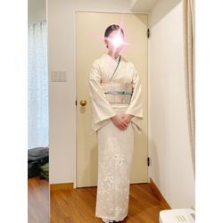 26/2/21 披露宴ご列席　訪問着　セミロング　ツルンとしたシニヨンの画像1