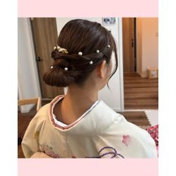 【七五三】お母さま訪問着ヘアセット5歳男の子袴 3歳女の子被布の画像2