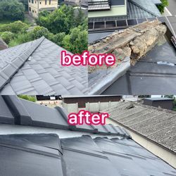 福岡県　K様邸　屋根漆喰左官工事の画像1