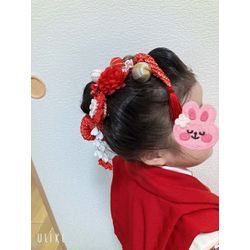 三歳姫 七五三 とーても短い髪ですが日本髪にできますよ❣️お任せ下さい❣️の画像3