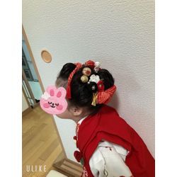 三歳姫 七五三 とーても短い髪ですが日本髪にできますよ❣️お任せ下さい❣️の画像2