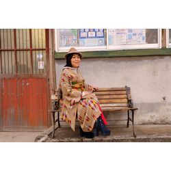 ウール小紋8,000円で着付けの画像1