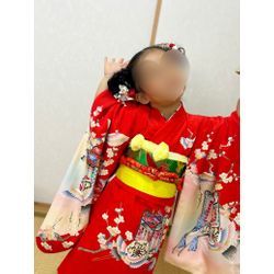 七五三撮影　三歳結び帯　訪問着の画像2