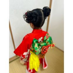 七五三撮影　三歳結び帯　訪問着の画像1