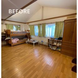 埼玉県　さいたま市　戸建て　12畳間　壁紙コーティング施工の画像1