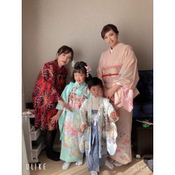 七五三ママショートボブでも素敵なシニヨンに❣️ 七五三7歳ボブハーフアップで可愛く❣️  作り帯　５歳羽織袴の画像2