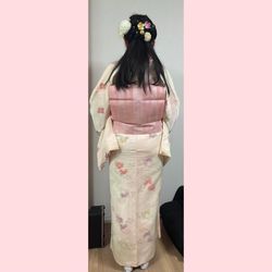 【小紋・名古屋帯】【編み込み・ハーフアップアレンジ】5/18 三味線の発表会のお支度をさせていただきましたの画像2