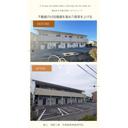 大分県初施工は河野工業　アパート塗り替え工事の画像2