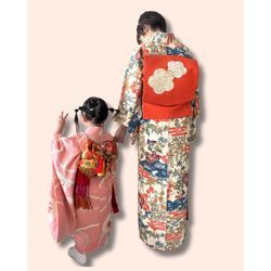 【七五三】お母さま訪問着 3歳娘さま着物➕おふたりヘアアレンジの画像2
