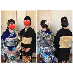 留袖と振袖着付　編み下ろしヘア　東京都内の画像1