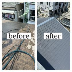 東淀川区屋根塗装　注意書きありの画像1