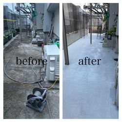 吹田市　庭の土間塗装の画像1