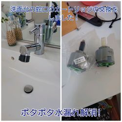 洗面台蛇口の水漏れ修理の画像1