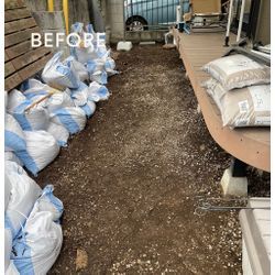 埼玉県　川越市　庭の防草シート敷き作業の画像1